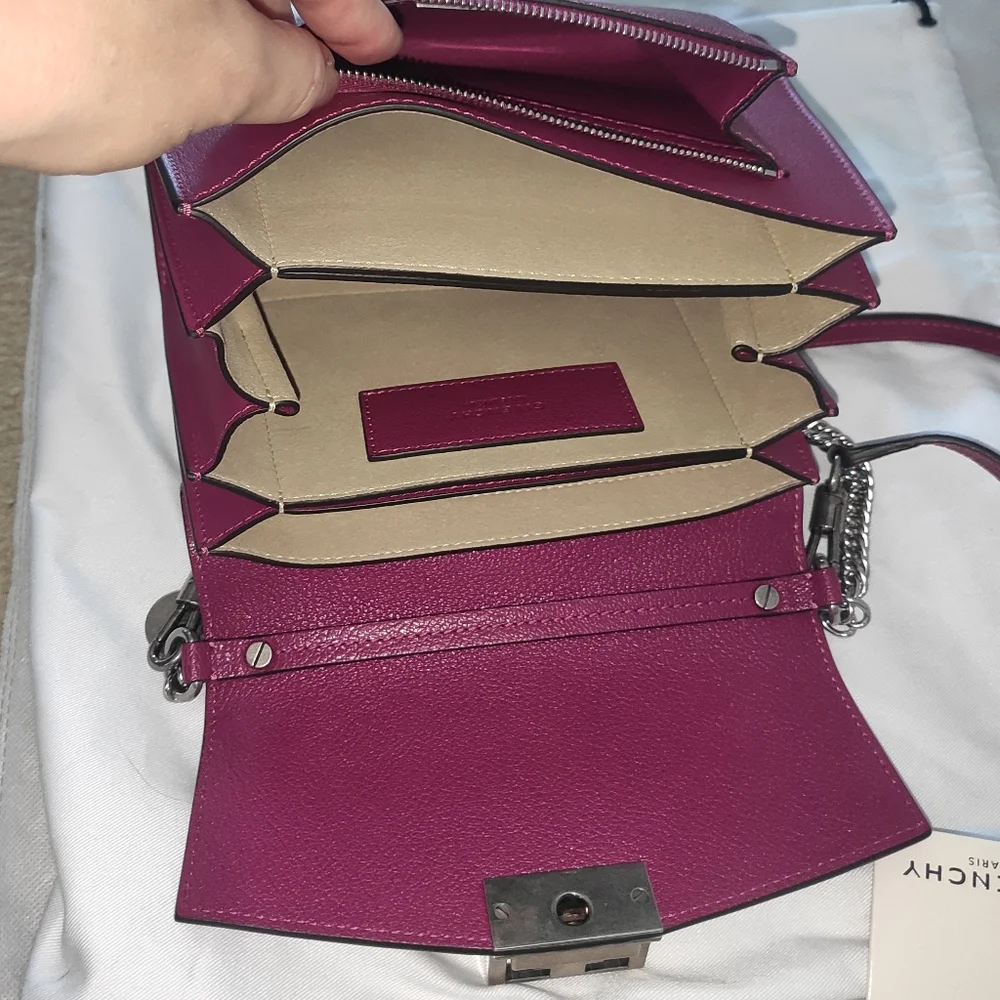 Givenchy GV3 Small Goatskin Shoulder Bag Orchid